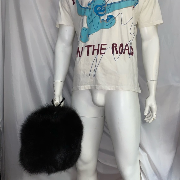 BERGDORF GOODMAN black Siberian FOX FUR muff - Picture 12 of 12